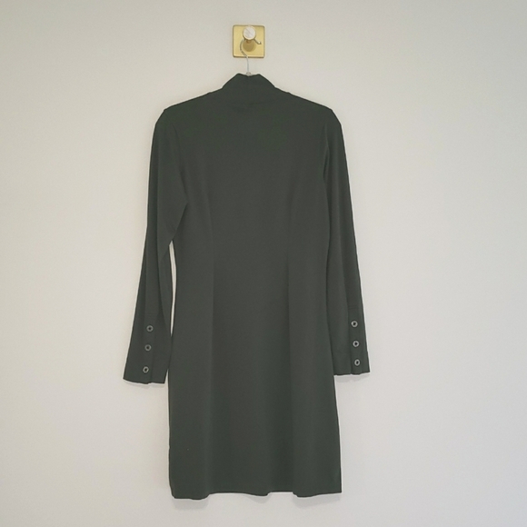 Title Nine Long Sleeve Mock Neck Dress  Green Medium Stretch Travel Athleisure - Picture 8 of 14